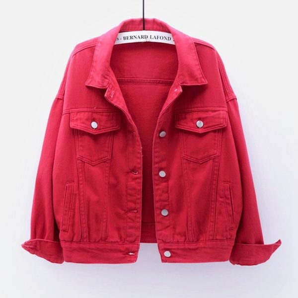 Women Jackets Spring outwear denim coat Solid turn down collar cotton jacket for female plus size S-3XL - Image 3