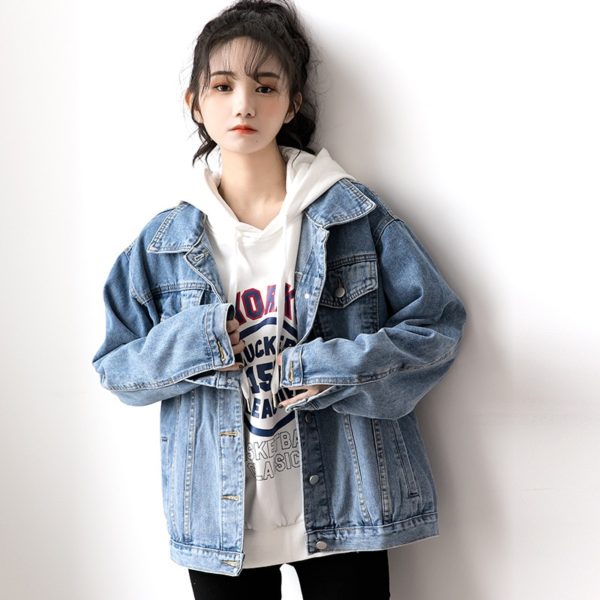 Women Jackets Spring outwear denim coat Solid turn down collar cotton jacket for female plus size S-3XL - Image 5