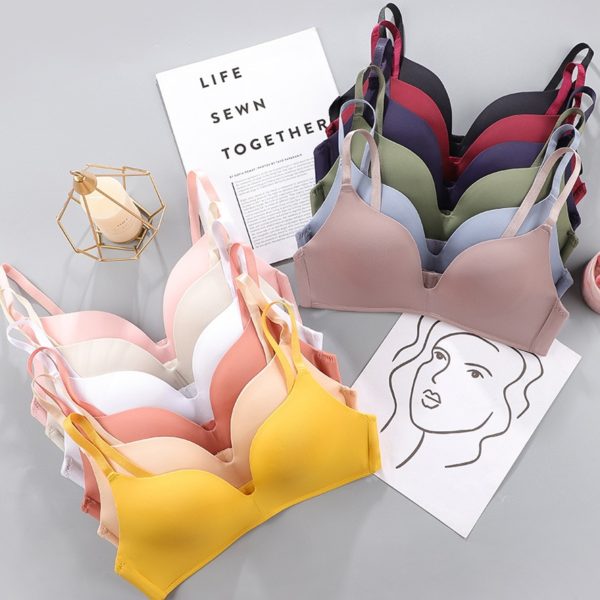 Women Seamless Bra Sexy No Wire Push Up Underwear Girls Students Breathable Thin 12 Colors Bras - Image 2