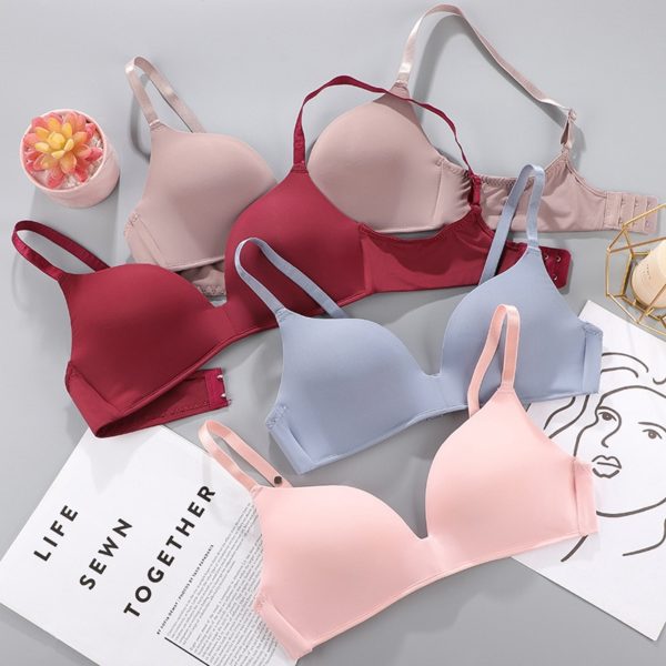 Women Seamless Bra Sexy No Wire Push Up Underwear Girls Students Breathable Thin 12 Colors Bras 2