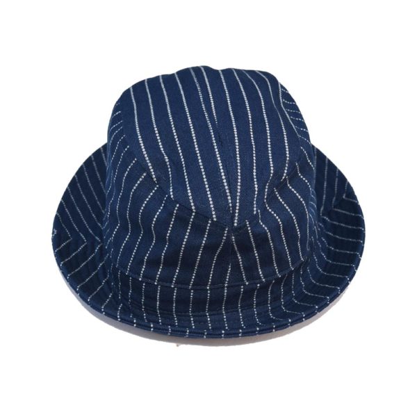 Vintage Wabash Stripes Indigo Bucket Hats Workwear Railroad Caps Unisex