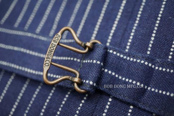 BOB DONG Wabash Stripe Work Vest Vintage 1920s Indigo Blue Men s Denim Jacket L 2