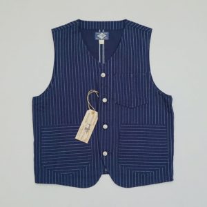 Wabash Stripe Work Mens Selvedge Denim Vest