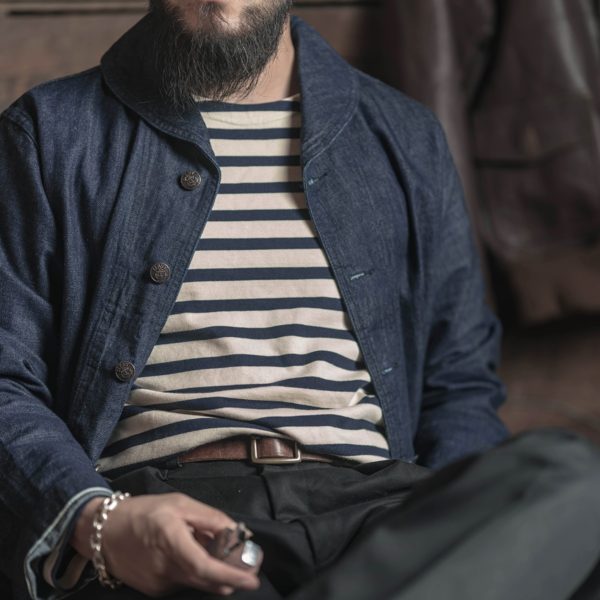 Repro USN Dungaree Jumper Selvedge Denim Jacket Shawl Collar 1922 Model - Image 2