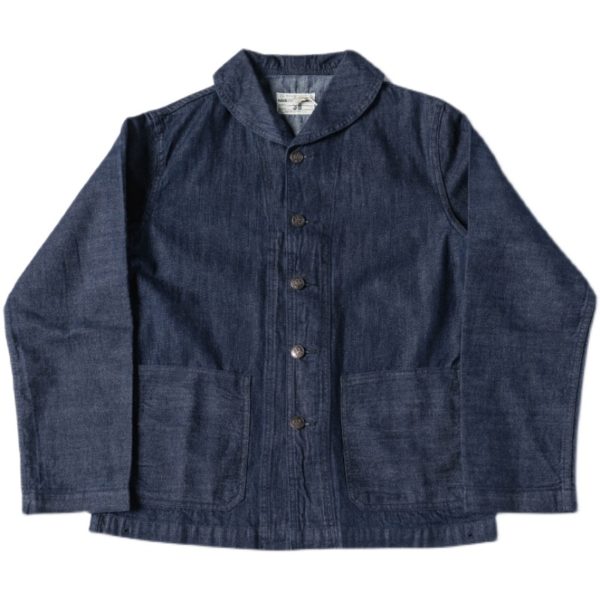 Repro USN Dungaree Jumper Selvedge Denim Jacket Shawl Collar 1922 Model - Image 5