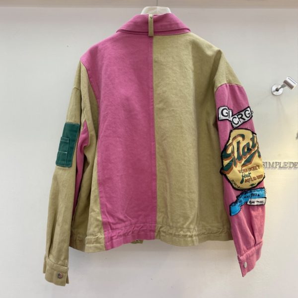 Jeans Jacket Women Letter Print Fashion Patchwork Pocket Short Denim Jackets Streetwear Loose Zipper Jeans Coat Female - Image 2