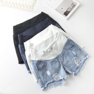 Summer Women Maternity Short Pants Pregnancy Shorts Pregnant Low-waisted Denim Shorts Plus Size Pantalon Pants Women Clothes