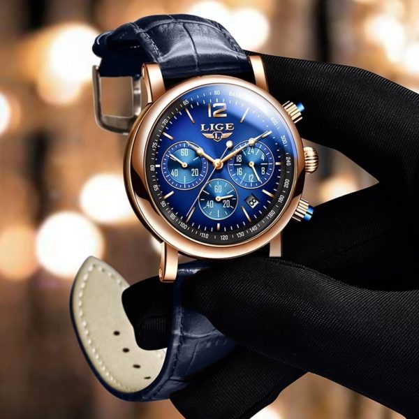 2021 LIGE Top Brand Luxury Women Dress Watch Casual Quartz Ladies Wristwatches Leather Waterproof Fashion Clock 1