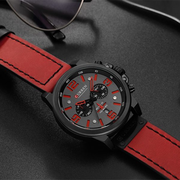 Red Watches For Men Wrsitwatch Chronograph Male Watch - Image 2