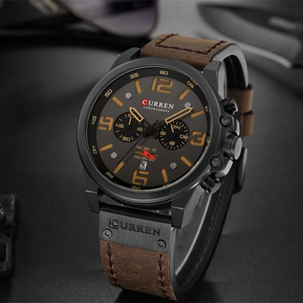 CURREN Fashion Casual Date Quartz Watches For Men Fashion Leather Sports Men s Wrsitwatch Chronograph Male 3