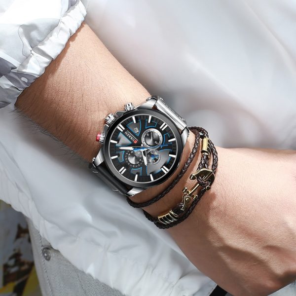 CURREN Fashion Chronograph Clock Men Leather Watch Casual Sport Watches for Men Quartz Wristwatch Relogio Masculino 1