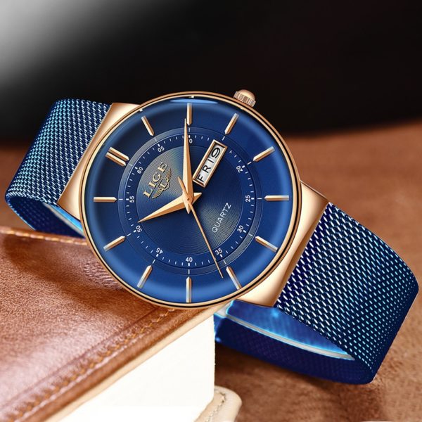Women Watches Luxury Brand Ultra-thin Calendar Week Quartz Watch Ladies Clocks Mesh Stainless Steel Waterproof Reloj Mujer - Image 5