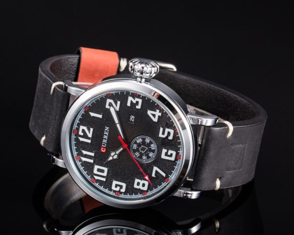Men Watch Brand CURREN Fashion Big Digital Dial Male Wristwatch Casual Calendar Quartz Leather Clock Montre 2