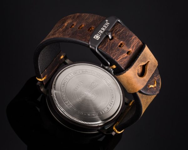 Male Watches Big Digital Dial Leather Clock Montre Homme Reloj Hombre - Image 3