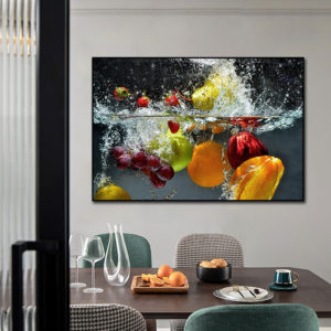 Modern Canvas Wall Art Fruit Foods Posters Print Painting for Kitchen Home Decoration Apple Grape Wall Pictures For Dining Room