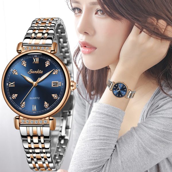 Montre Femme SUNKTA New Women Watch Top Luxury Brand Creative Design Steel Women s Wrist Watches