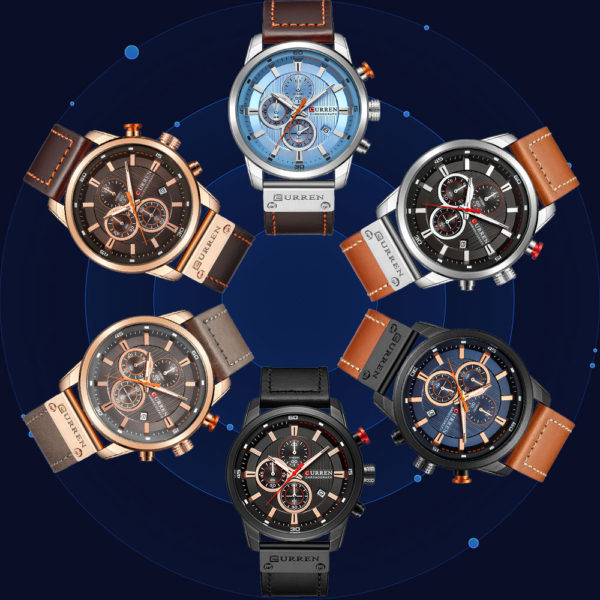 Top Brand Luxury CURREN Fashion Leather Strap Quartz Men Watches Casual Date Business Male Wristwatches Clock 4
