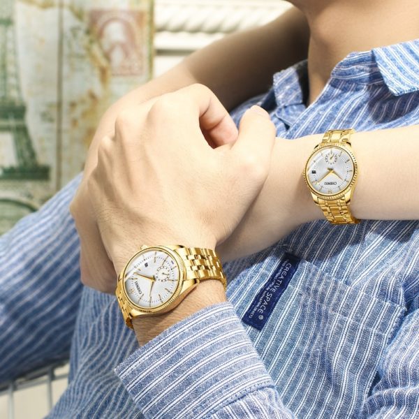 Gold Women Men Watch For Lover's Fashion Accessories - Image 5
