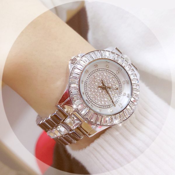 Diamond Watches Women 2021 Famous Brand Fashion Ceramic Women Wrist Watches Ladies Stainless Steel Female Clock 5