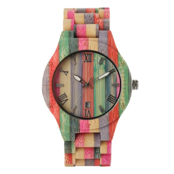 Bamboo Wooden Wristwatch Natural Multi-Colored Bracelet Lovers Watch Series - Image 2