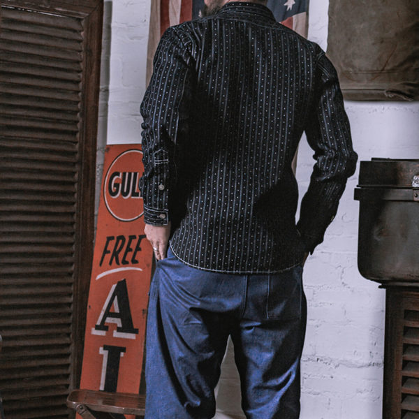 10oz Men's Railroad Wabash Stripe Selvedge Denim Shirt - Image 5