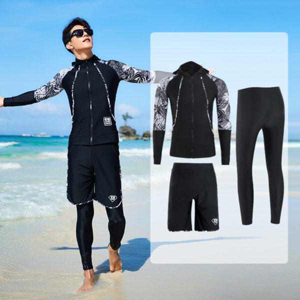 Women's 5pcs Men 3pcs Swimsuit Sets Hoodie Shirt Pants - Image 3