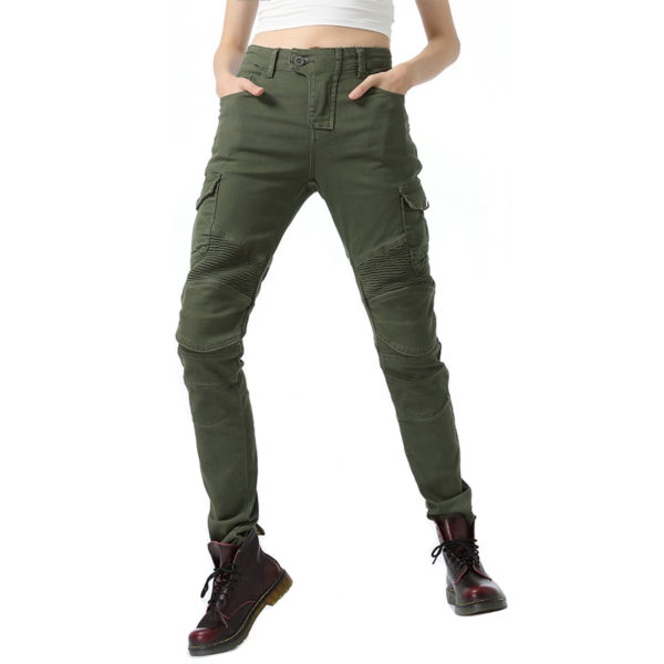 Womens Motorcycle Jeans Silicone Protector Detachable Rider Fashion Pants - Image 4
