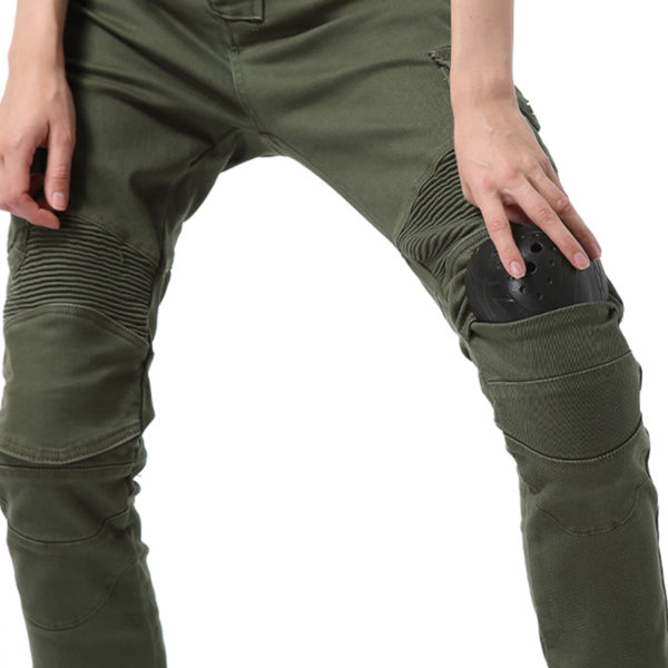 Womens Motorcycle Jeans Silicone Protector Detachable Rider Fashion Pants - Image 5
