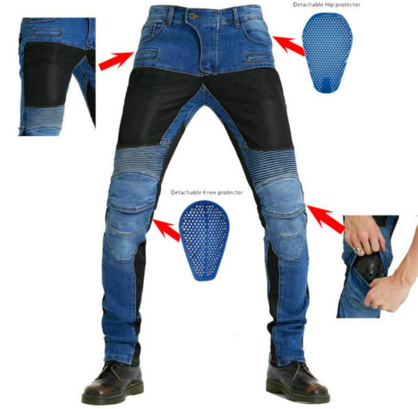Motorcycle Riding Jeans Protective Gear Black Motorbike Trousers - Image 2