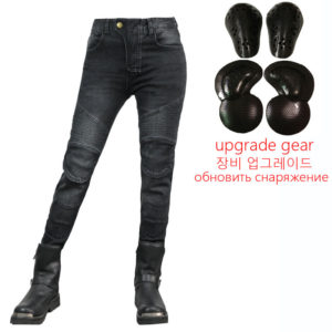 Ladies Motorcycle Jeans Blue Riding High Waist Jeans