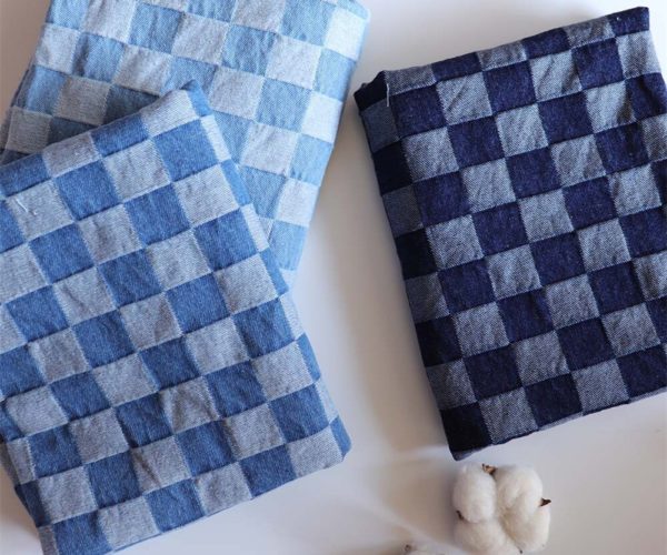 Checkered Denim Fabric