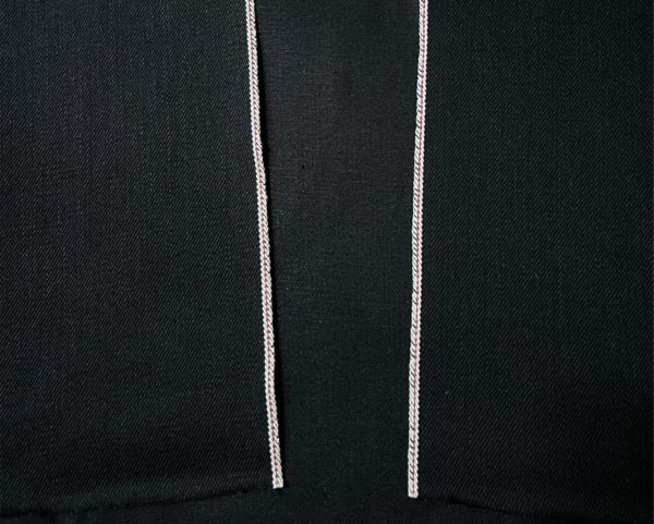 13.8oz Selvedge Denim Black Matte,Red Thread Selvage Jeans Fabric 32" Wide, Sold by Yard W62728K-1A - Image 2