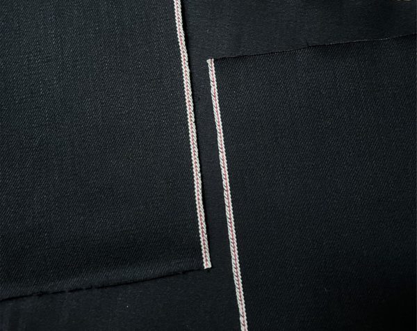 Selvedge Denim Black Matte,Red Thread Selvage Jeans Fabric