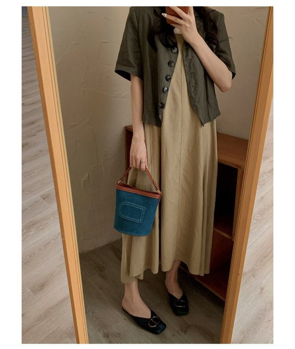 Luxury Denim Bag Canvas Bucket Bag Female Small Denim Handbag New Design Women's Shoulder Bag EW1620 - Image 5