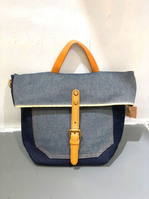 Heavy Red Selvedge Denim Bag Japanese Oblique Cross Jeans Bag For Men And Women Bucket Bag EW2009 - Image 2