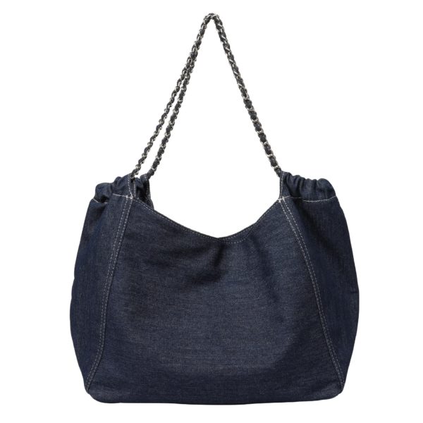 Leisure Literary Canvas Bag Ins Western Denim Chain Bag Retro Blue Black Jean Shoulder Bag Women EW0040-1 - Image 2