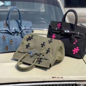 Crucifix Denim Shoulder Bag Large Capacity Jeans Handbag New Men Women Denim Bags Online EW6441331