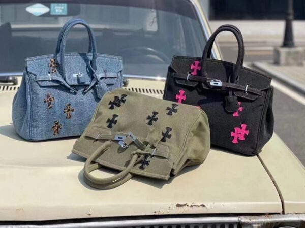 Crucifix Denim Shoulder Bag Large Capacity Jeans Handbag New Men Women Denim Bags Online EW6441331