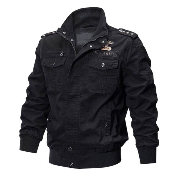 6XL Mens Khaki Denim Jacket Fleece Lined Uniform Archon Special Forces Pilot s Coat World War 3