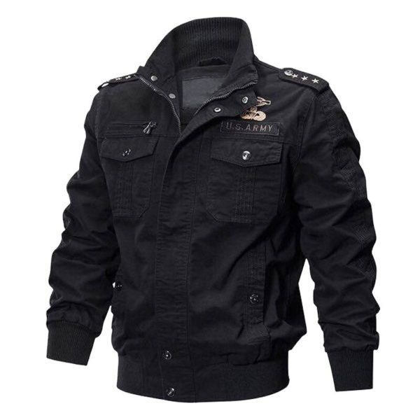 6XL Mens Khaki Denim Jacket Fleece Lined Uniform Archon Special Forces Pilot's Coat World War II Army Fan Tactical Cowboy Jacket - Image 4