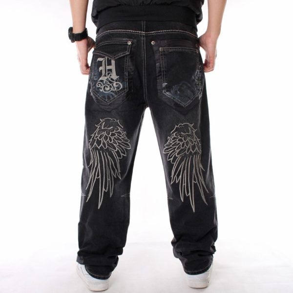American Eagle Baggy Jeans Men Hip Hop Denim Jeans Street Wear Loose Skateboard Denim Pants Fat Plus Size Jeans Trousers - Image 2