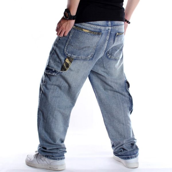 American Eagle Baggy Jeans Men Hip Hop Denim Jeans Street Wear Loose Skateboard Denim Pants Fat Plus Size Jeans Trousers - Image 3