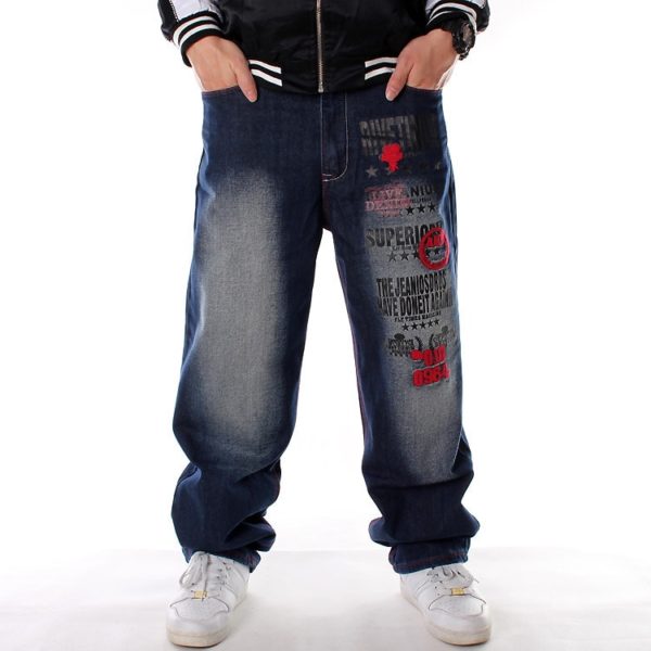 American Eagle Baggy Jeans Men Hip Hop Denim Jeans Street Wear Loose Skateboard Denim Pants Fat Plus Size Jeans Trousers - Image 5