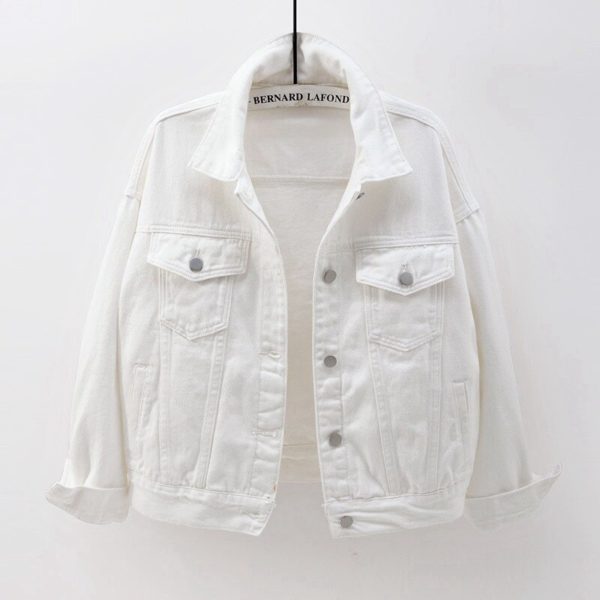 Loose Women's Jeans Jacket Spring Autumn Plus Size Cowboy Coat Short Pink Lady Denim Top Casual Black White Purple New Outwears - Image 2