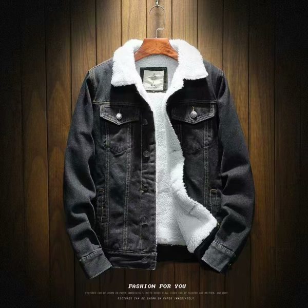 Men's Winter Jeans Jackets Thick Cowboy Coat Warm New In Outwears Plus Size Denim Jacket Men Wool Liner Male Denim Winter Coat - Image 2