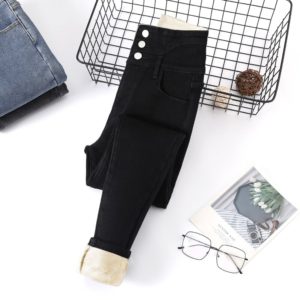 Winter Fleece Lined Jeans High Waist Denim Pant Skinny Warm Women Jeans Trousers Stretch Ladies Casual Denim Pencil Jeans Pants