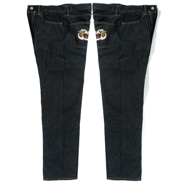 15oz Affordable Selvedge Jeans Straight Fit Tiger Head Embroidered Denim Jeans For Men EW9904 - Image 4