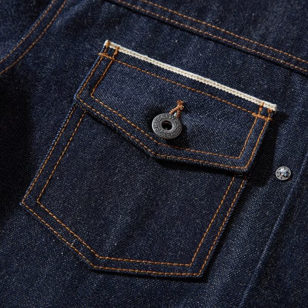 15oz Heavy Weight Selvedge Denim Jacket Japanese Vintage Selvedge Jacket Raw Denim Jacket Mens Loose Selvedge Jean Jacket Coat - Image 2