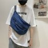 New Design Couple Denim Crossbody Bag Large Capacity Blue Jean Shoulder Bag Mens And Womens Ins Fashion Denim Waist Bag - Image 3