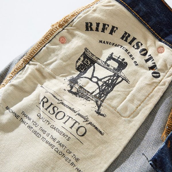 Autumn Winter New Selvage Denim Jeans Washed Ripped Japanese Denim Pants Men's Denim Trousers EW2102008 - Image 2
